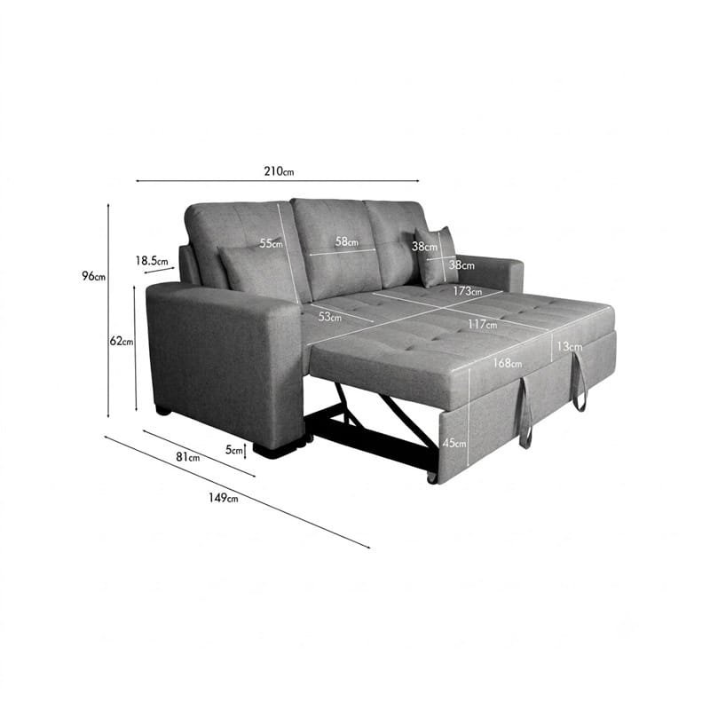 Sofá Cama Mod. SCCOSNR3P - Imagen 3